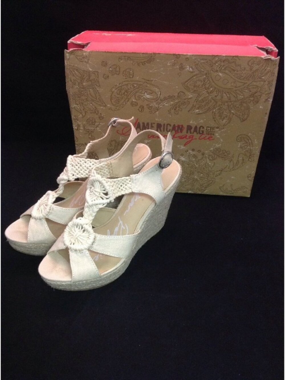 Macy's American Rag Wedged Roped Shoes 8M Natural Y2 AM